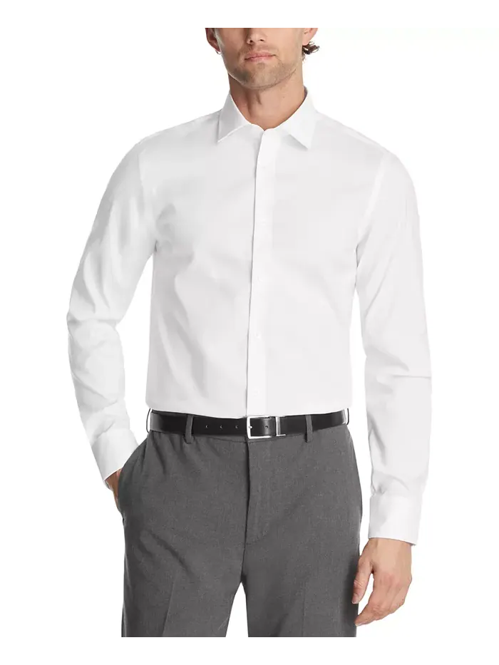 Мужская классическая хлопковая рубашка с добавлением эластана Regular Fit Calvin Klein