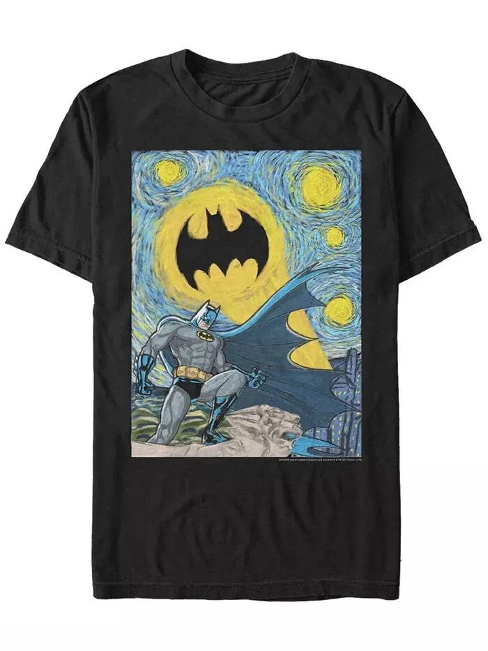 Мужская футболка Batman Starry Gotham с коротким рукавом Fifth Sun — изображение 1 из 1, черный