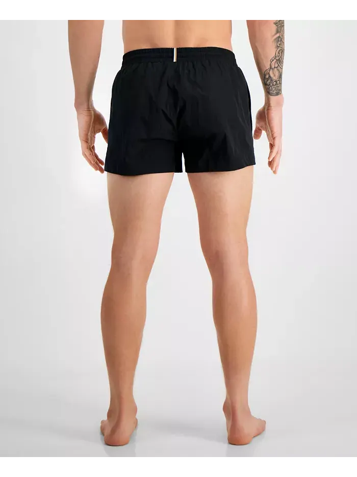 Мужские плавки Mooneye Outlined Logo с кулиской, длина 3" Hugo Boss — изображение 2 из 7, черный