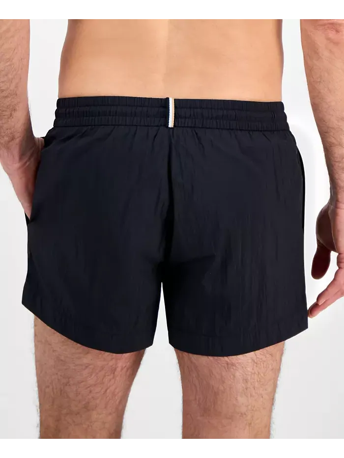 Мужские плавки Mooneye Outlined Logo с кулиской, длина 3" Hugo Boss — изображение 3 из 7, черный