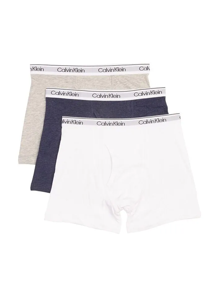 Трусы-боксеры для больших мальчиков, упаковка из 3 шт. Calvin Klein — изображение 1 из 2, серый