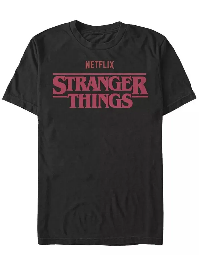Мужская футболка с короткими рукавами и классическим текстовым логотипом Stranger Things Fifth Sun — изображение 1 из 1