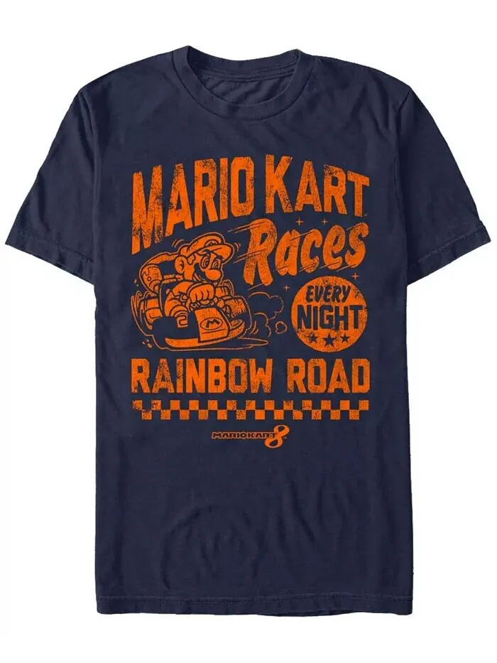 Мужская футболка с коротким рукавом Nintendo Race Nights Fifth Sun — изображение 1 из 1, темно-синий
