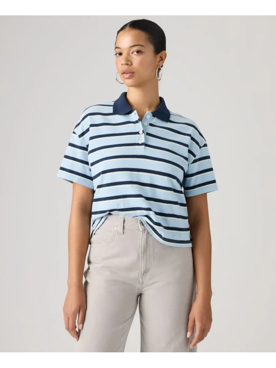 Женское поло-рубашка Didion Rugby с коротким рукавом Levi's, Pepper Stripe Angel Falls — изображение 2 из 4