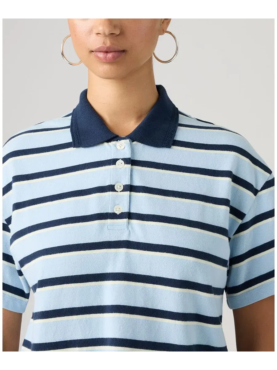 Женское поло-рубашка Didion Rugby с коротким рукавом Levi's, Pepper Stripe Angel Falls — изображение 3 из 4