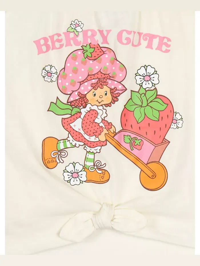 Комплект для девочки: футболка с квадратным вырезом и юбка Strawberry Shortcake — изображение 4 из 6, белый/розовый