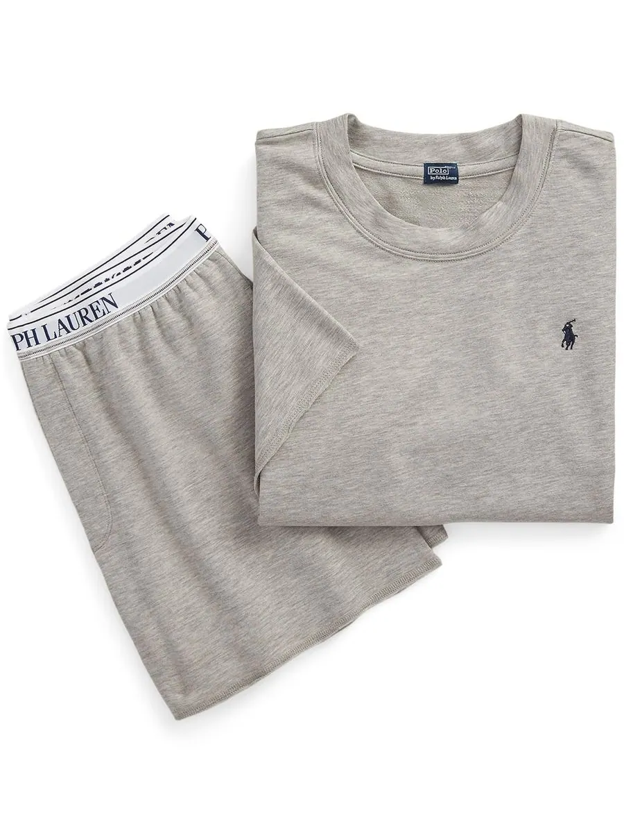 Женский пижамный комплект из двух частей: топ и шорты Polo Ralph Lauren — изображение 5 из 5, серый