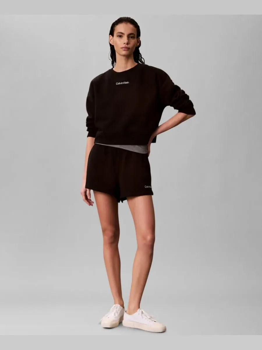 Женская толстовка с круглым вырезом и длинными рукавами Calvin Klein Performance — изображение 2 из 5, черный