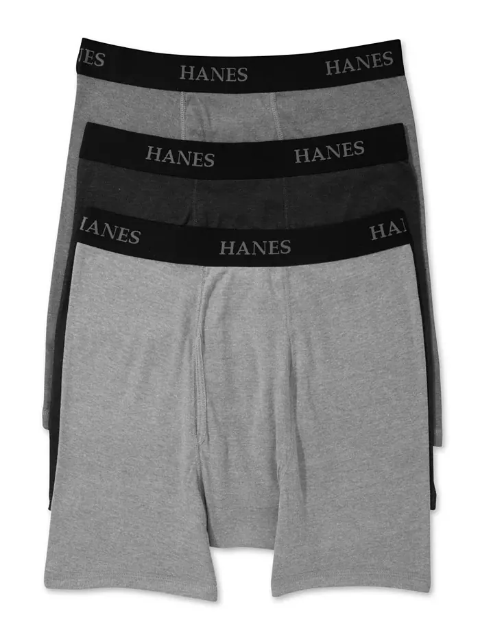 Мужские боксеры Big & Tall 3 шт Hanes — изображение 1 из 1, черный