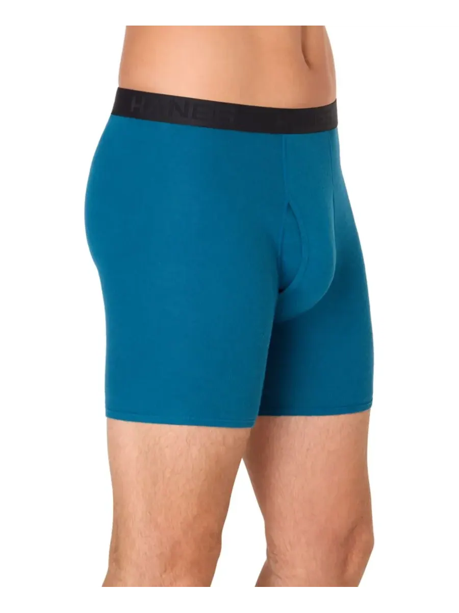 Hanes Мужские хлопковые боксеры Ultimate Cotton, комплект из 4 штук — изображение 4 из 6, разноцветный