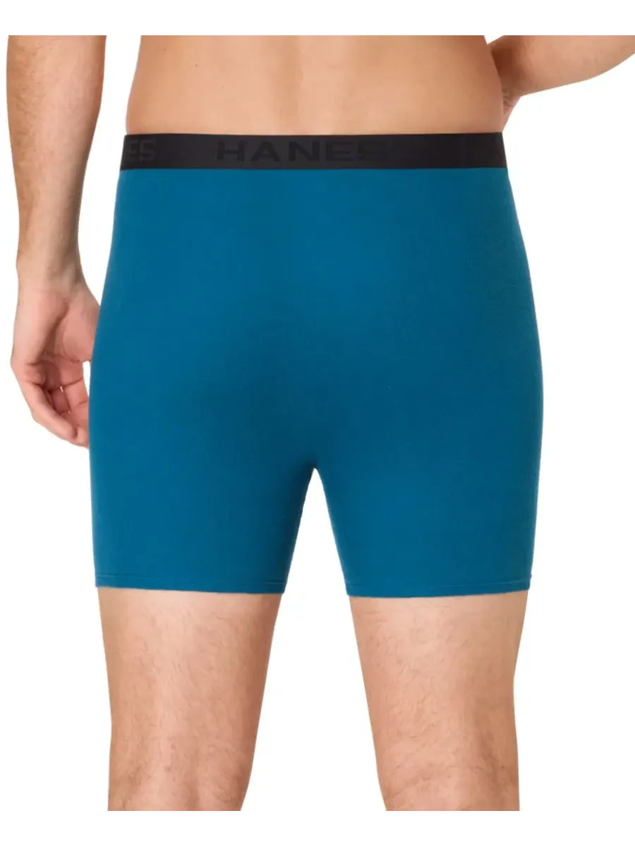 Hanes Мужские хлопковые боксеры Ultimate Cotton, комплект из 4 штук — изображение 6 из 6, разноцветный
