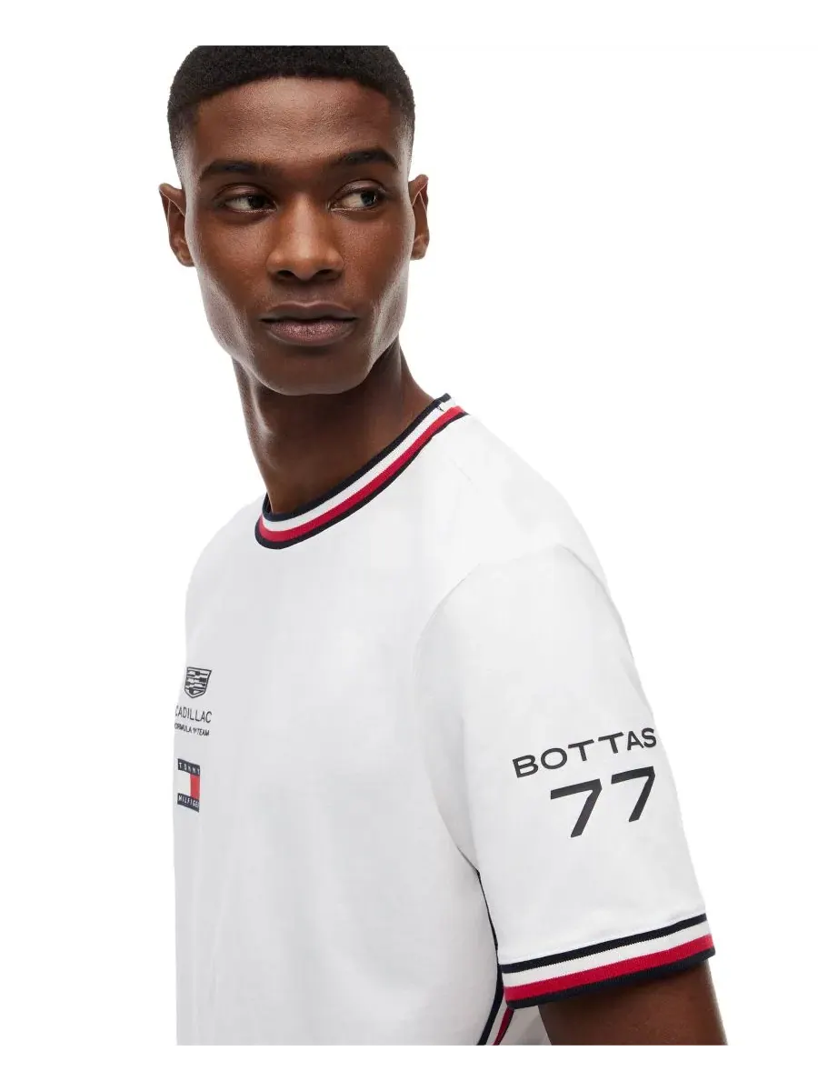 Футболка с коротким рукавом Cadillac F1 для мужчин, модель Drivers 77 Tommy Hilfiger — изображение 3 из 5, белый