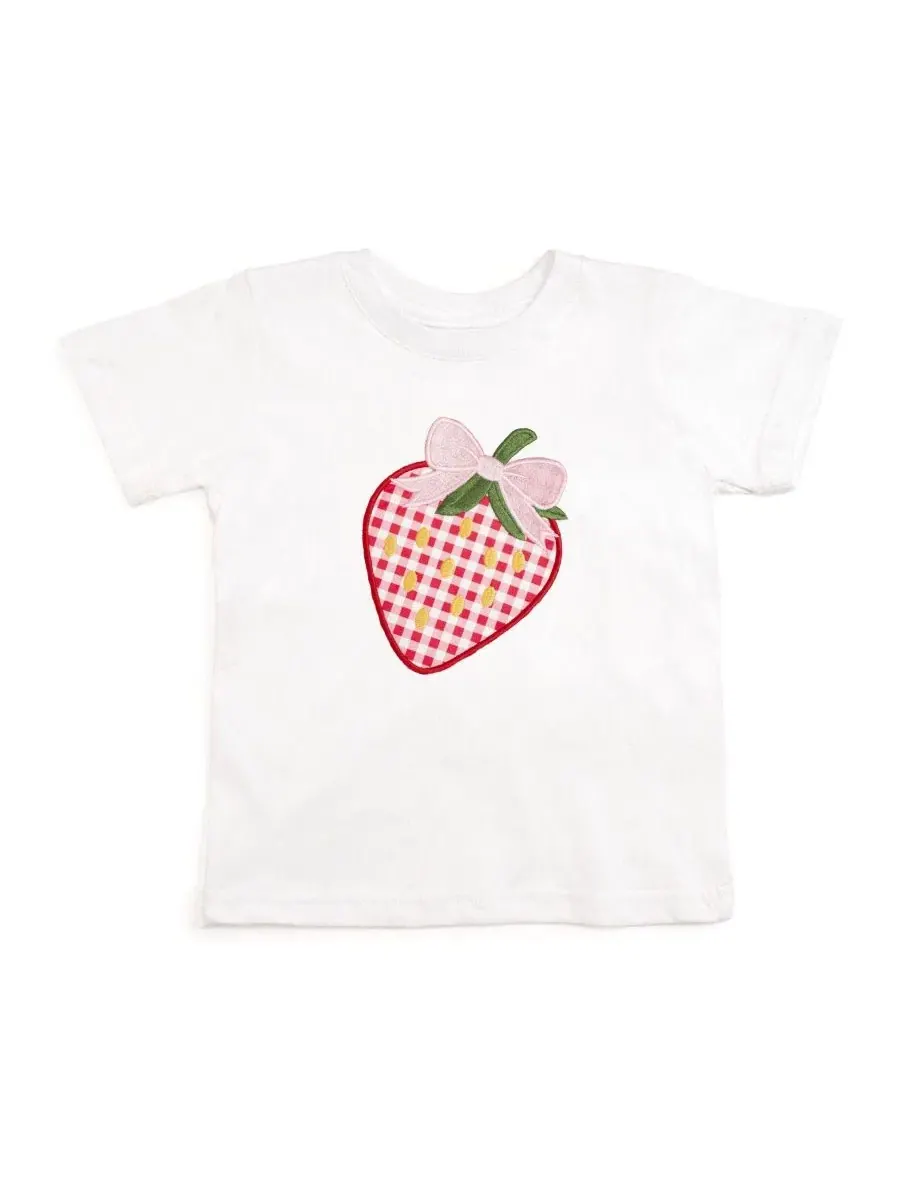Детская футболка с коротким рукавом в клубничном стиле для девочек Sweet Wink