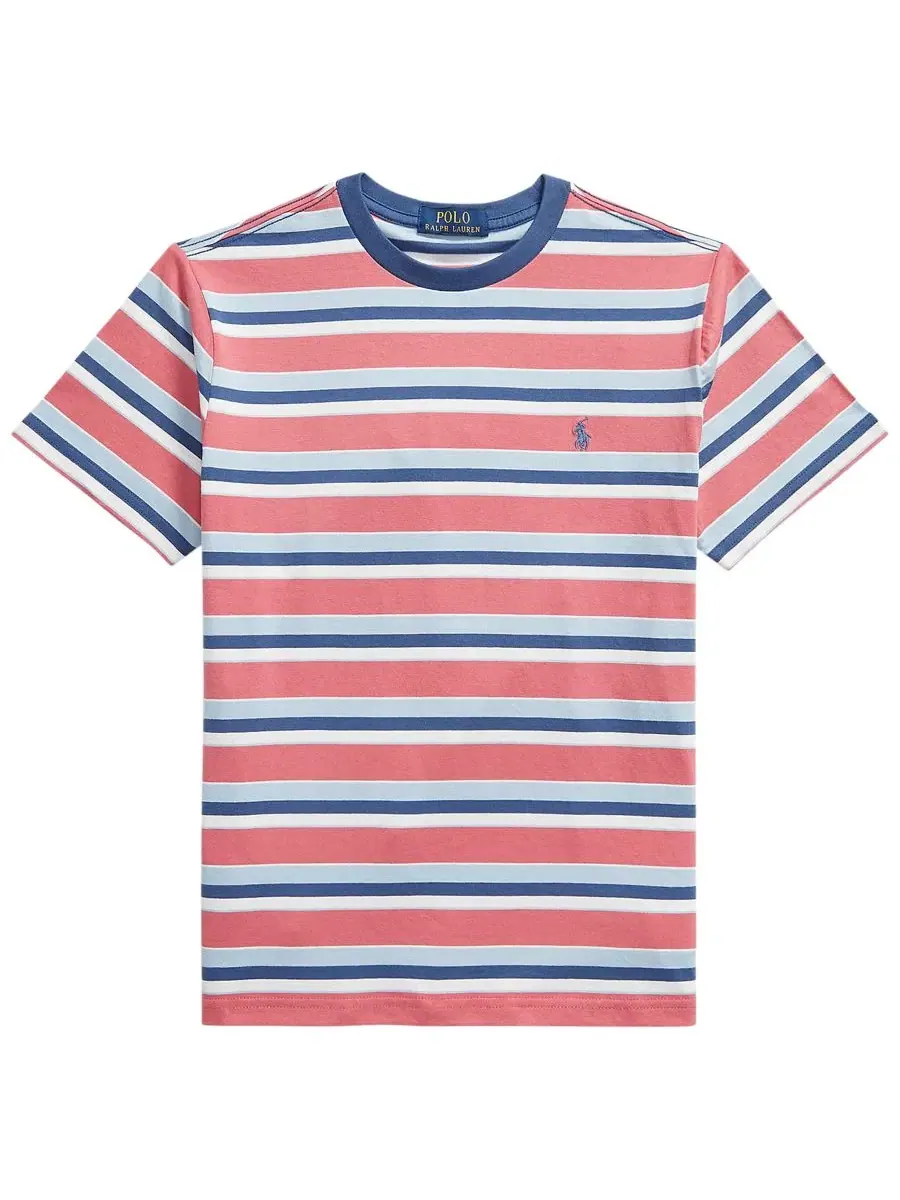 Футболка с круглым вырезом в полоску для мальчиков 8-20 лет Polo Ralph Lauren — изображение 1 из 3, мульти