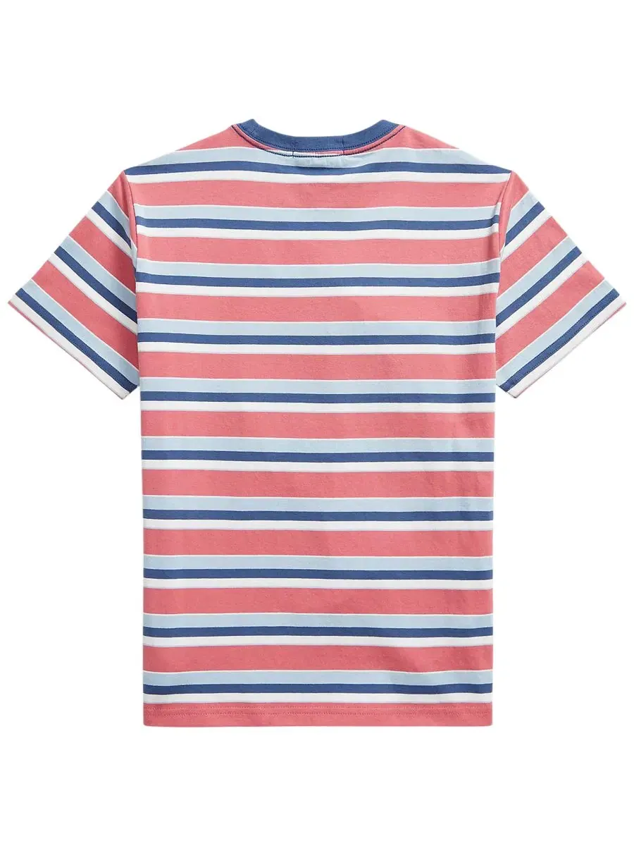Футболка с круглым вырезом в полоску для мальчиков 8-20 лет Polo Ralph Lauren — изображение 2 из 3, мульти