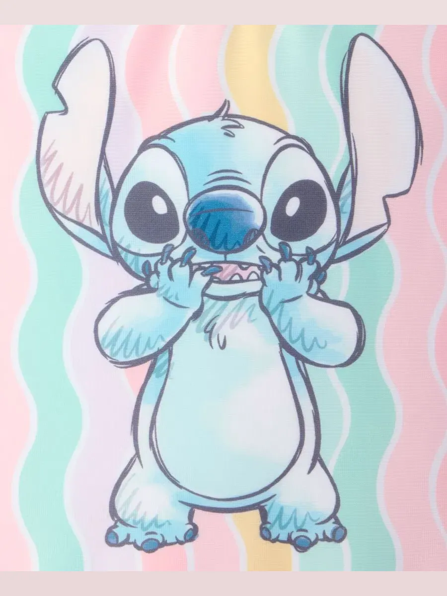 Слитный купальник в полоску для девочек Stitch (размеры 4-6X) Dreamwave — изображение 3 из 3, белый