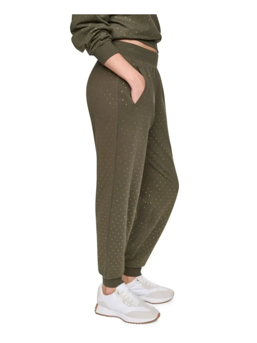 Женские джоггеры с высокой посадкой и стразами DKNY Jeans, Hemlock — изображение 3 из 5
