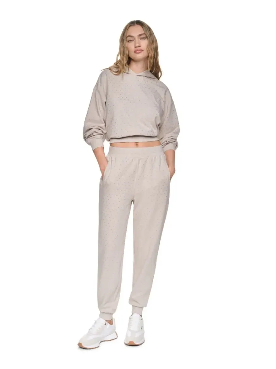 Женские джоггеры с высокой посадкой и стразами DKNY Jeans — изображение 2 из 5, прозрачный