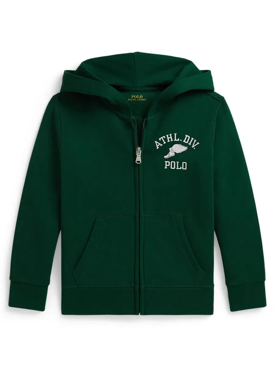 Детский худи с логотипом Polo Ralph Lauren — изображение 1 из 3, зеленый
