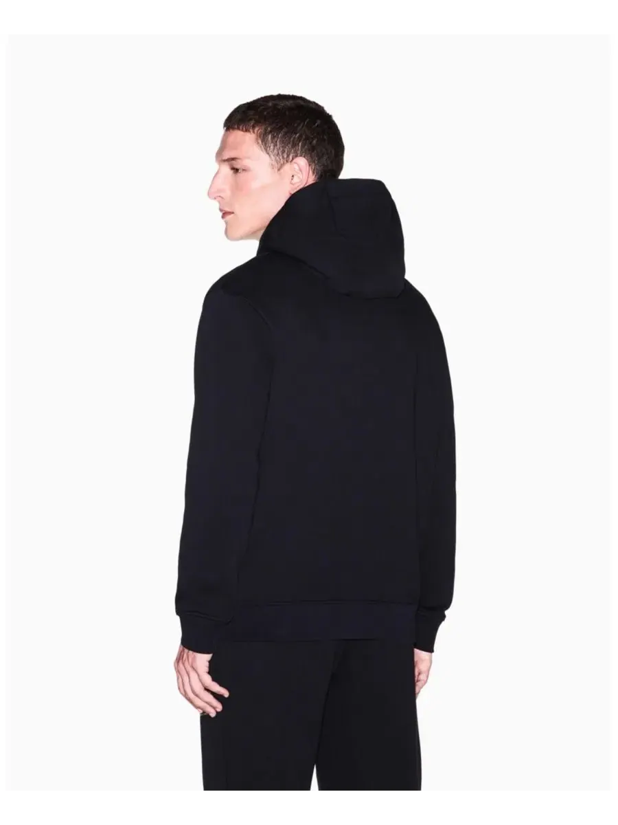 Худи с капюшоном из премиального хлопка Black And Gold Box A|X Armani Exchange — изображение 5 из 8, черный золотистый
