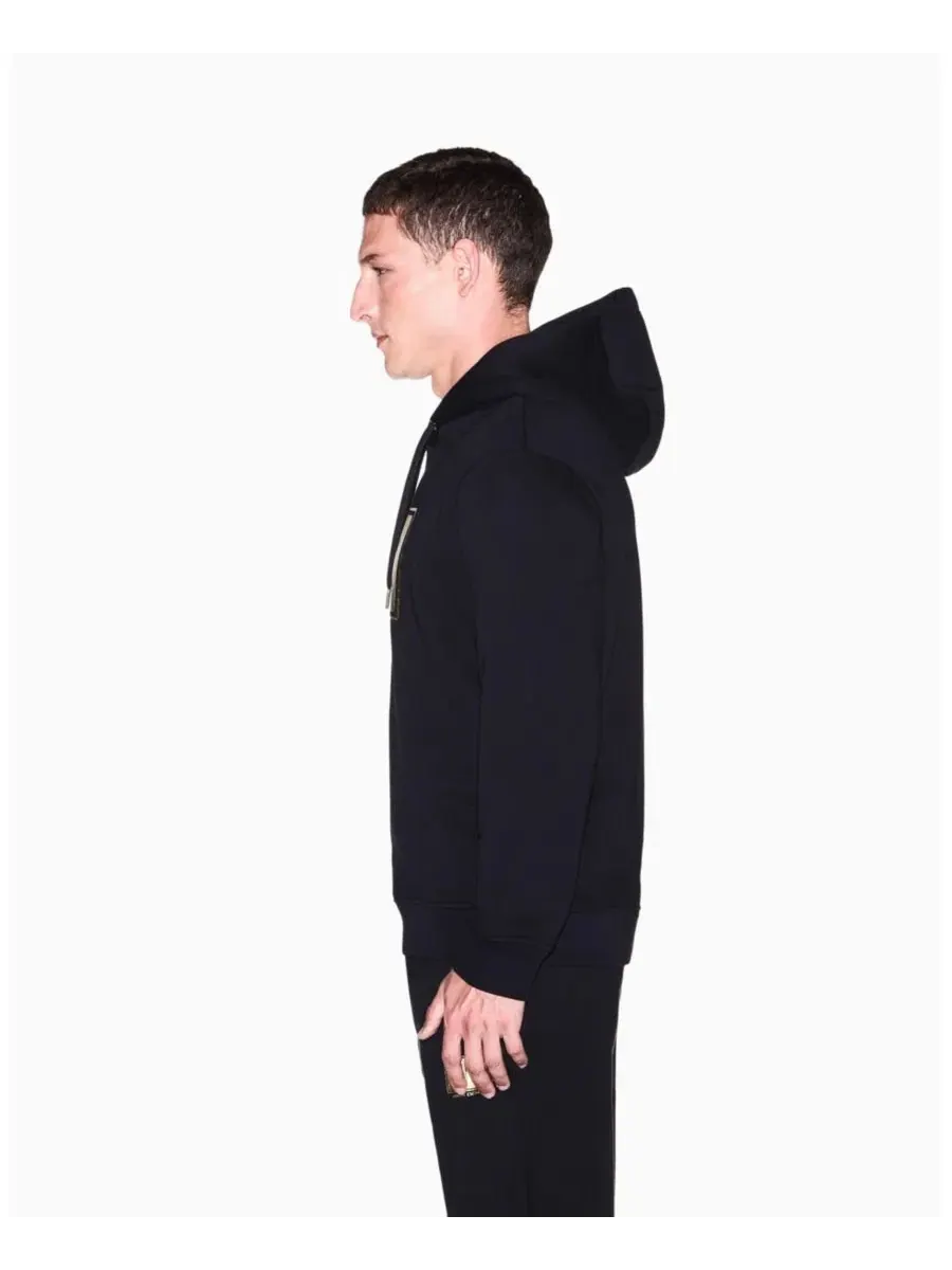 Худи с капюшоном из премиального хлопка Black And Gold Box A|X Armani Exchange — изображение 7 из 8, черный золотистый