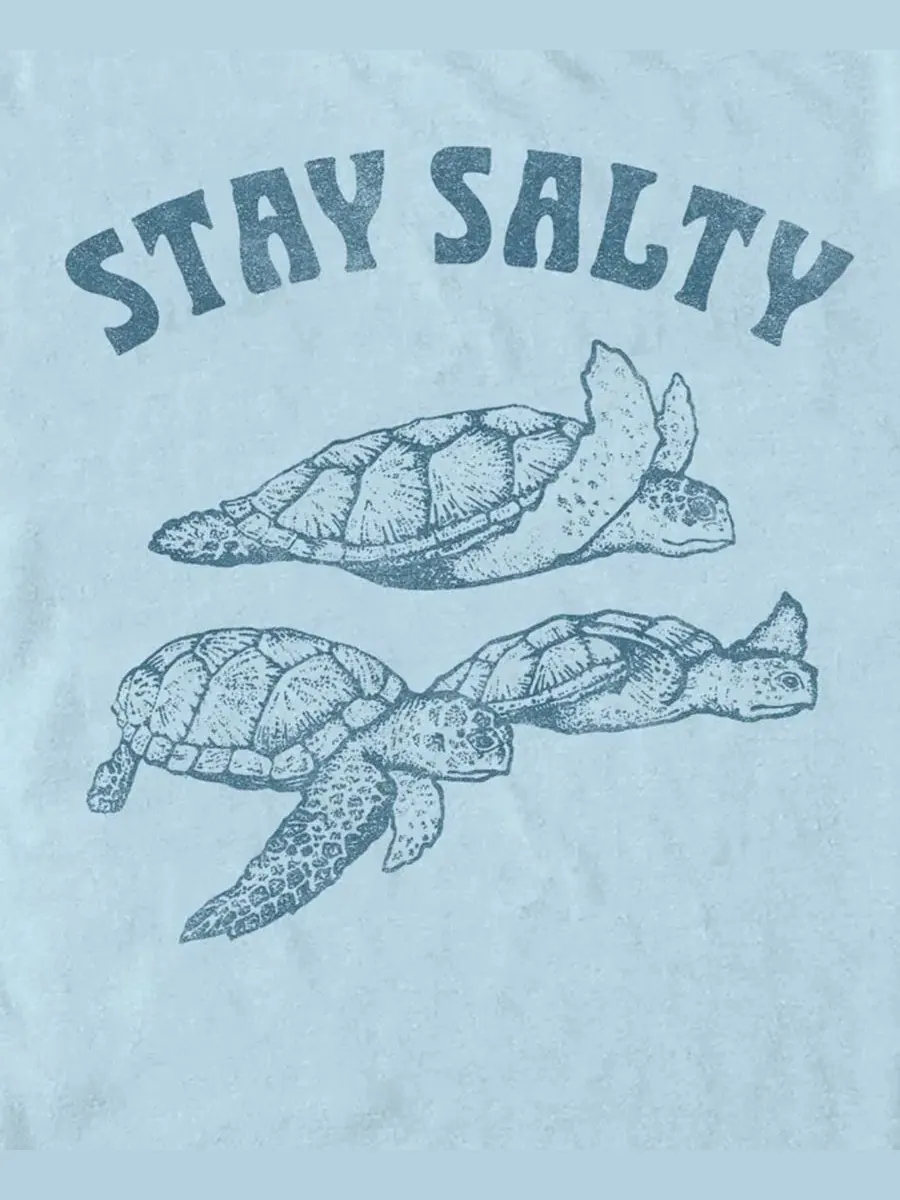 Футболка с принтом Stay Salty Turtles Fifth Sun — изображение 3 из 3, светлый синий