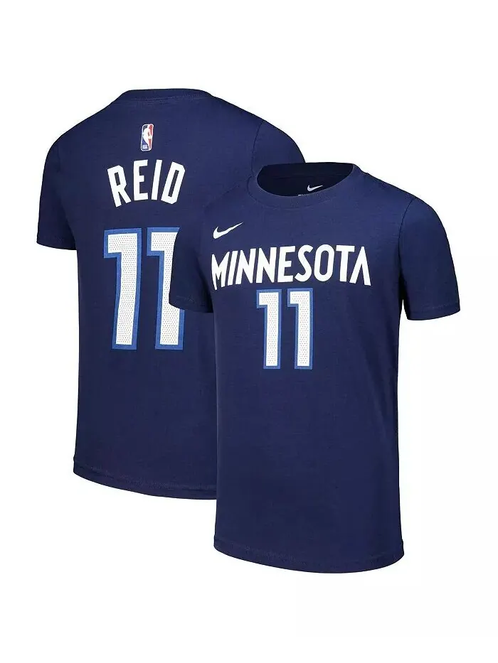 Футболка Big Boys and Girls Naz Reid Navy Minnesota Timberwolves Icon Edition с именем и номером — изображение 1 из 3