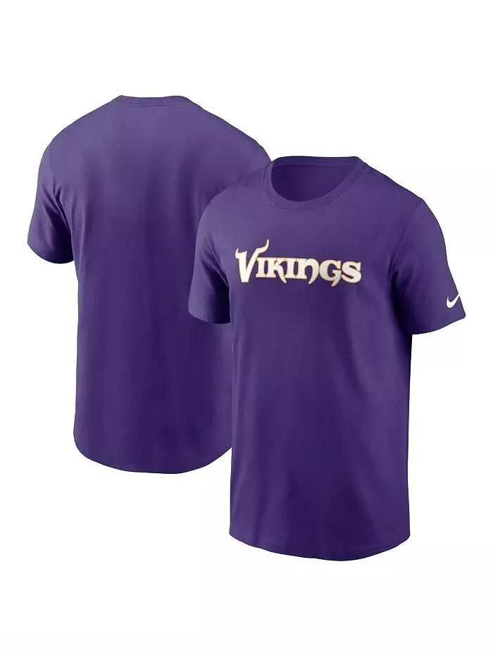 Мужская фиолетовая футболка Minnesota Vikings Primetime Wordmark Essential Nike — изображение 1 из 3, фиолетовый
