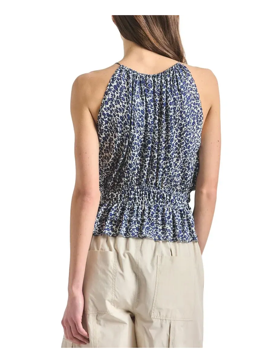 Топ с цветочным принтом, с запахом и пеплумом, без рукавов, Avery Floral Print Smocked Sleeveless — изображение 5 из 5