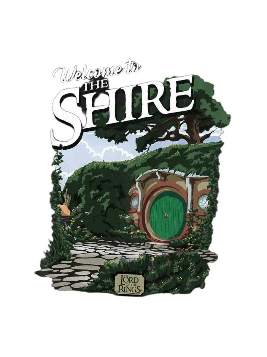 Футболка с принтом Welcome To The Shire Lord Of The Rings — изображение 3 из 3, черный
