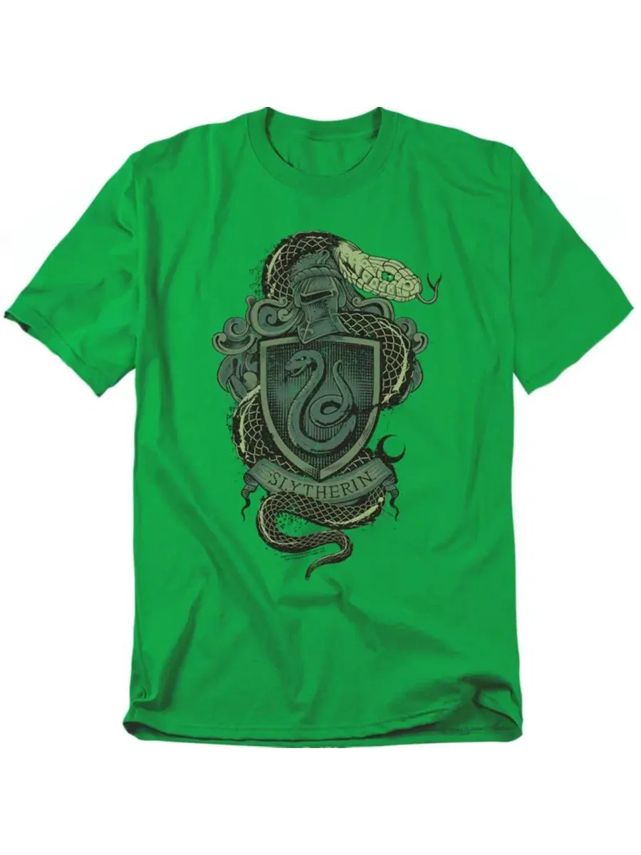 Футболка с принтом Slytherin Shield Crest Harry Potter — изображение 1 из 3, зеленый