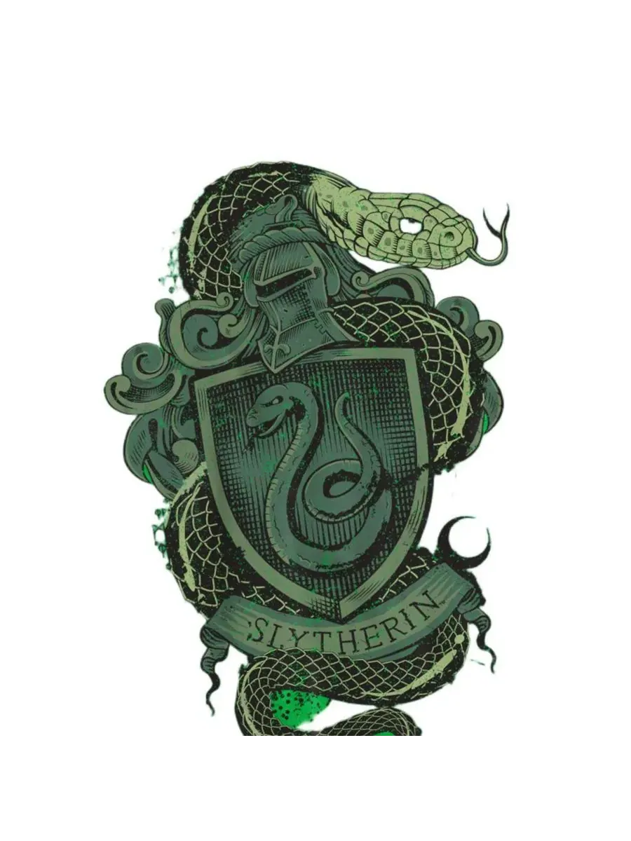 Футболка с принтом Slytherin Shield Crest Harry Potter — изображение 3 из 3, зеленый