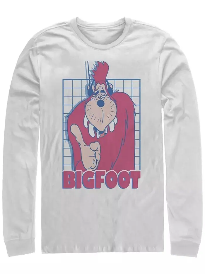 Футболка мужская с длинным рукавом и круглым вырезом A Goofy Movie Jamming Bigfoot Fifth Sun — изображение 1 из 1, белый