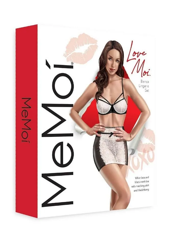 Женский комплект из 3 кружевных подвязок Bianca Lusty MeMoi — изображение 4 из 4, черный