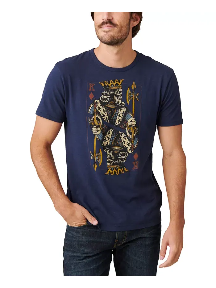 Мужская футболка King of Diamonds с короткими рукавами Lucky Brand — изображение 1 из 3, темно-синий