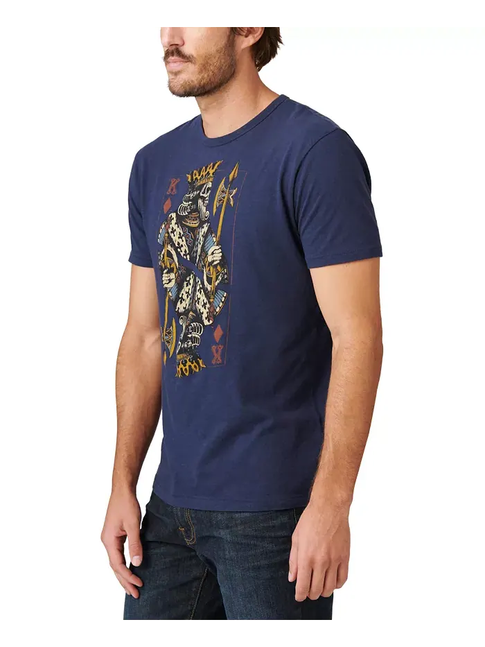 Мужская футболка King of Diamonds с короткими рукавами Lucky Brand — изображение 3 из 3, темно-синий