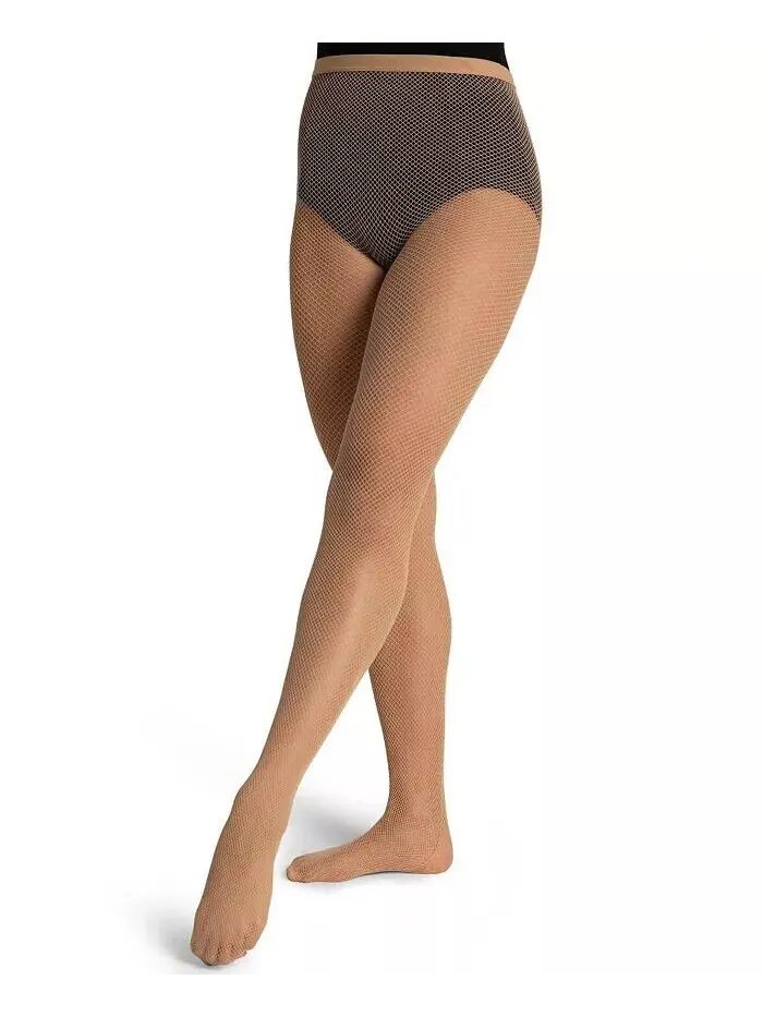 Женские классические колготки в сетку со швом Capezio — изображение 1 из 4, карамель