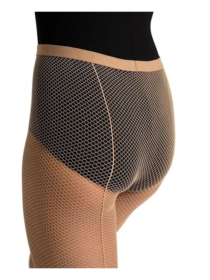 Женские классические колготки в сетку со швом Capezio — изображение 3 из 4, карамель