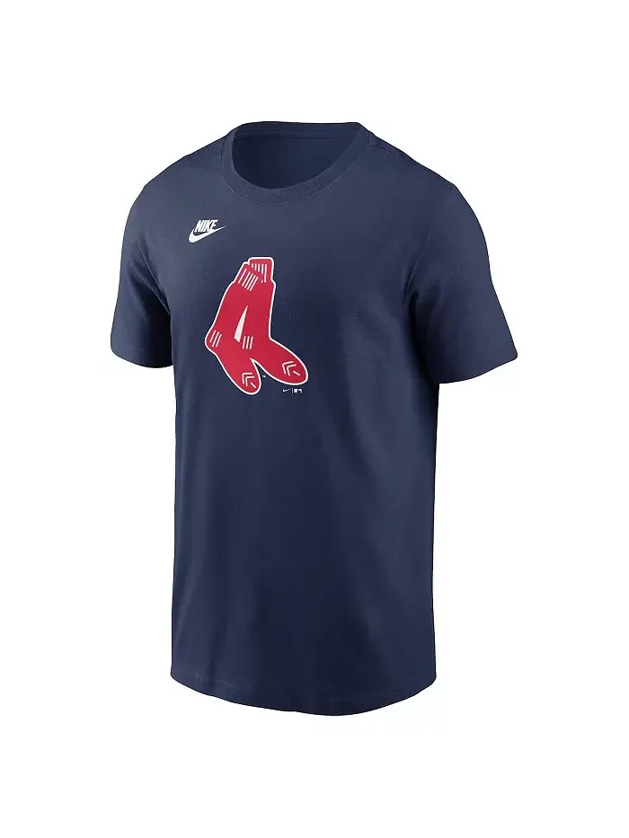 Мужская футболка Boston Red Sox Cooperstown Collection с логотипом команды в синем цвете Nike — изображение 2 из 3