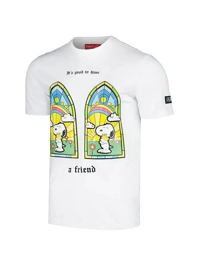 Мужская и женская футболка White Peanuts Snoopy A Friend Freeze Max — изображение 2 из 3, белый