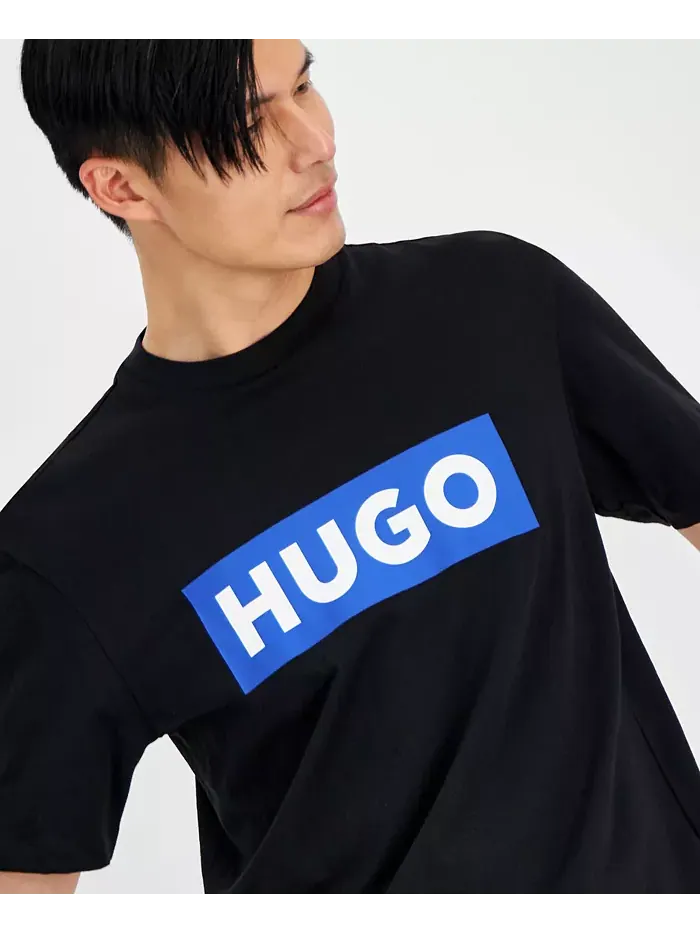 Мужская футболка с коротким рукавом и логотипом Hugo Boss — изображение 3 из 3, черный