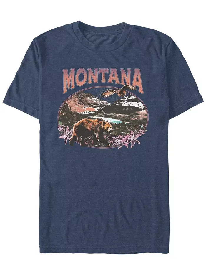Мужская футболка с коротким рукавом Montana Landscape Fifth Sun — изображение 1 из 2, темно-синий