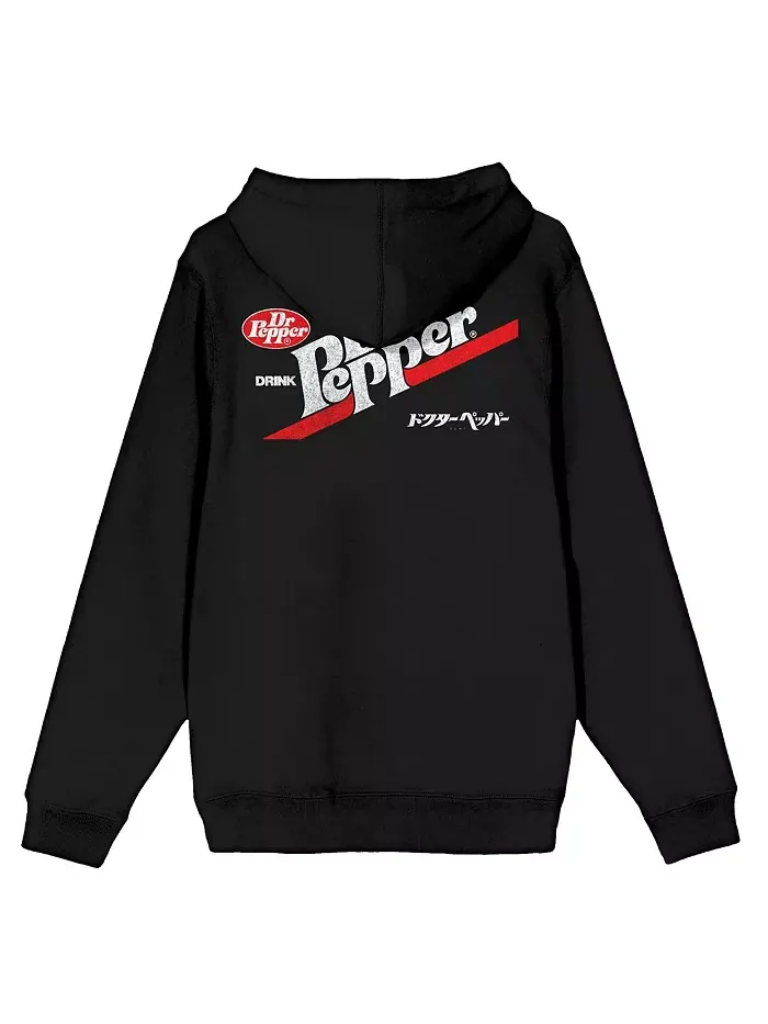 Мужская черная худи с молнией и логотипом Kanji Dr. Pepper — изображение 3 из 4, черный