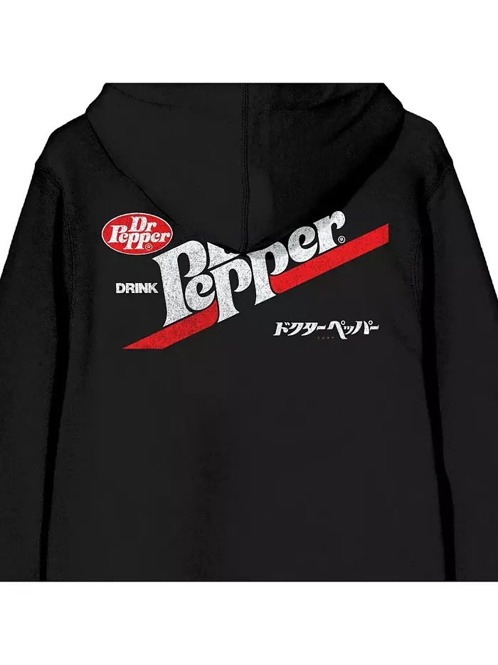 Мужская черная худи с молнией и логотипом Kanji Dr. Pepper — изображение 4 из 4, черный