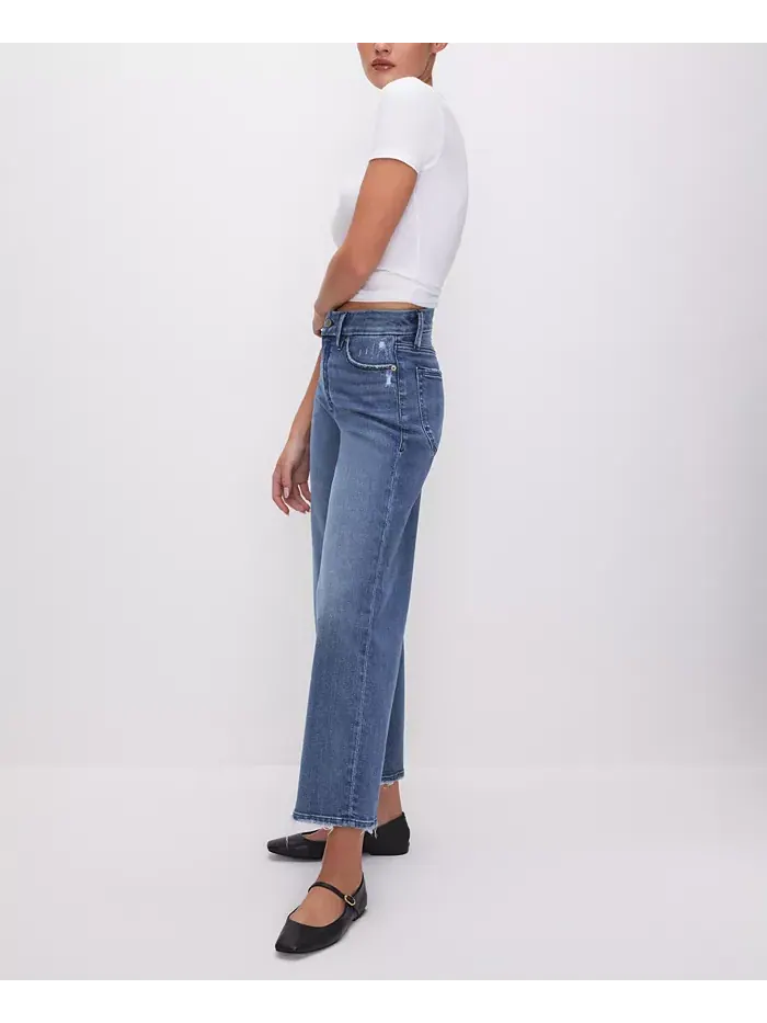 Женские укороченные джинсы-палаццо Good Waist Good American — изображение 4 из 8, синий