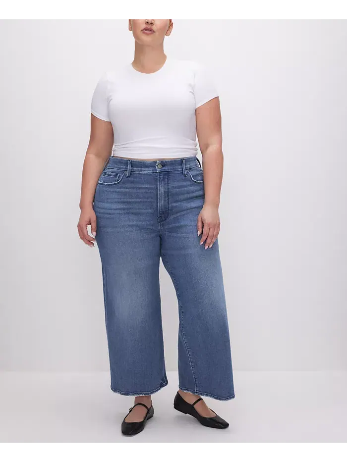 Женские укороченные джинсы-палаццо Good Waist Good American — изображение 5 из 8, синий