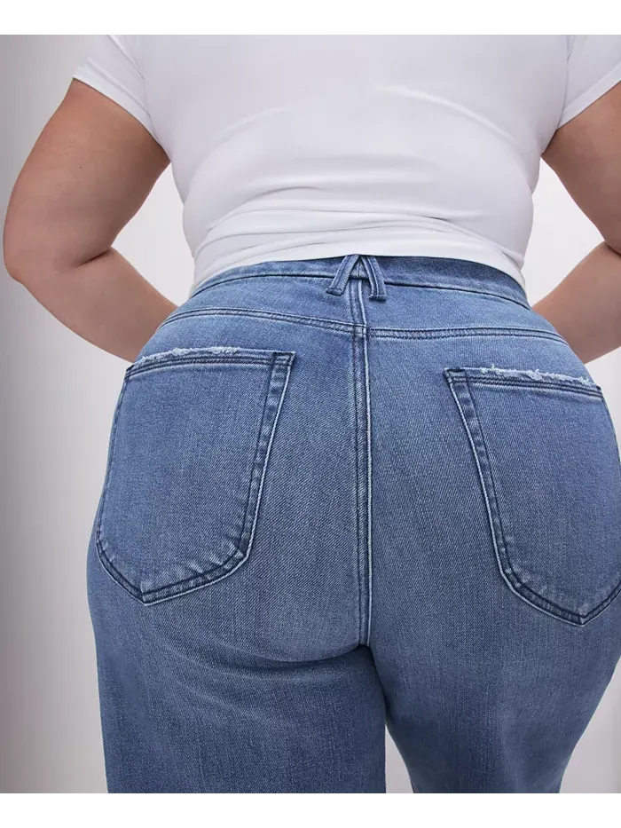 Женские укороченные джинсы-палаццо Good Waist Good American — изображение 7 из 8, синий