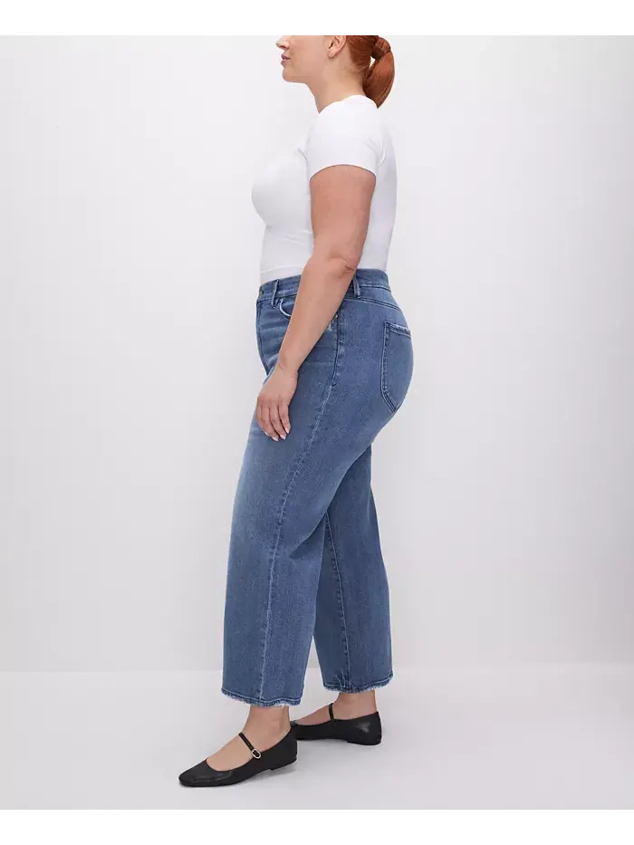 Женские укороченные джинсы-палаццо Good Waist Good American — изображение 8 из 8, синий