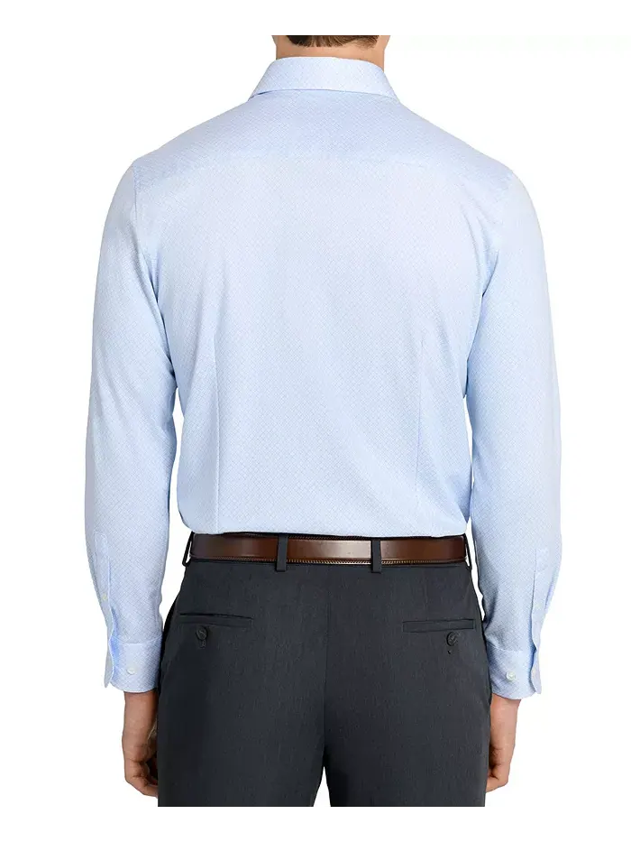 Мужская геометрическая гибридная рубашка с длинным рукавом Slim Fit Easy Care MICHELSONS OF LONDON — изображение 2 из 5
