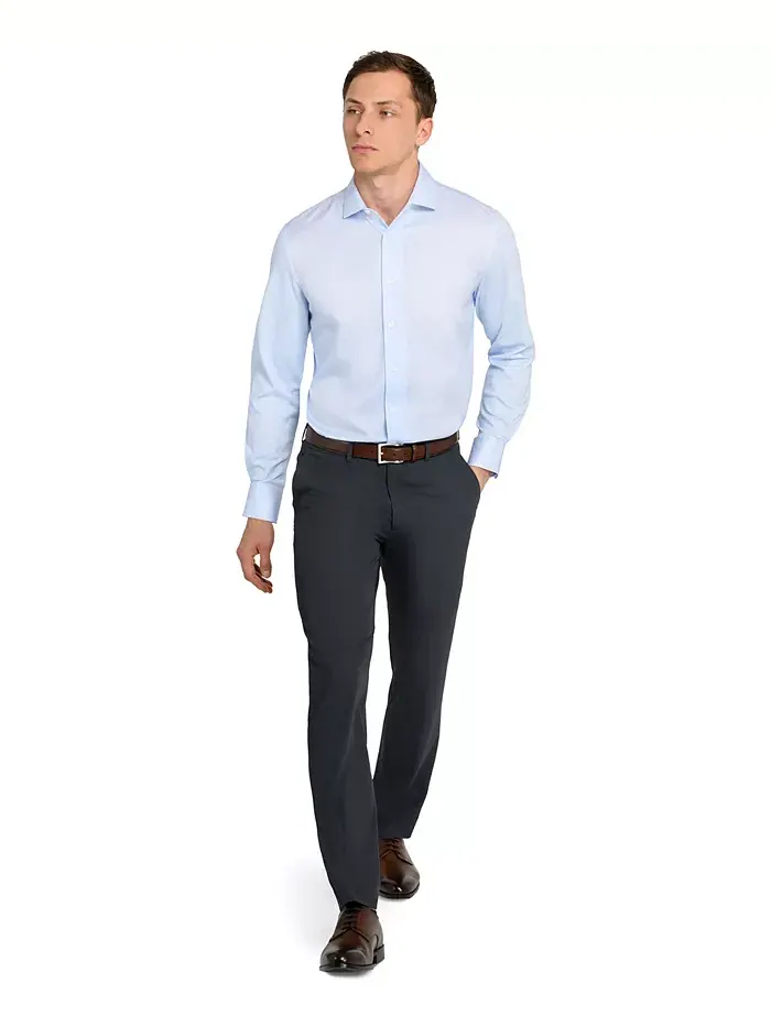 Мужская геометрическая гибридная рубашка с длинным рукавом Slim Fit Easy Care MICHELSONS OF LONDON — изображение 4 из 5